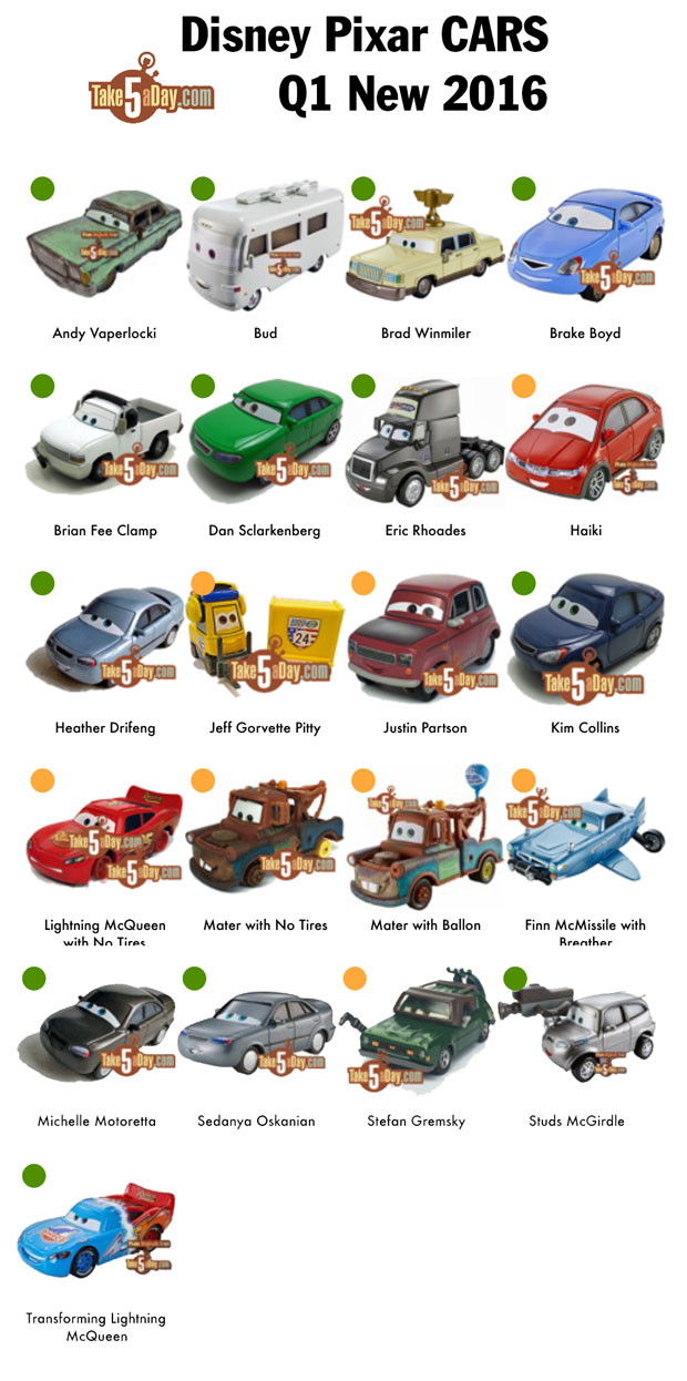 list of cars from cars 2