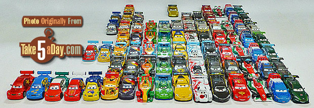 Take Five A Day Blog Archive Mattel Disney Pixar Cars World Grand Prix Racers A Large Grid Mostly Complete