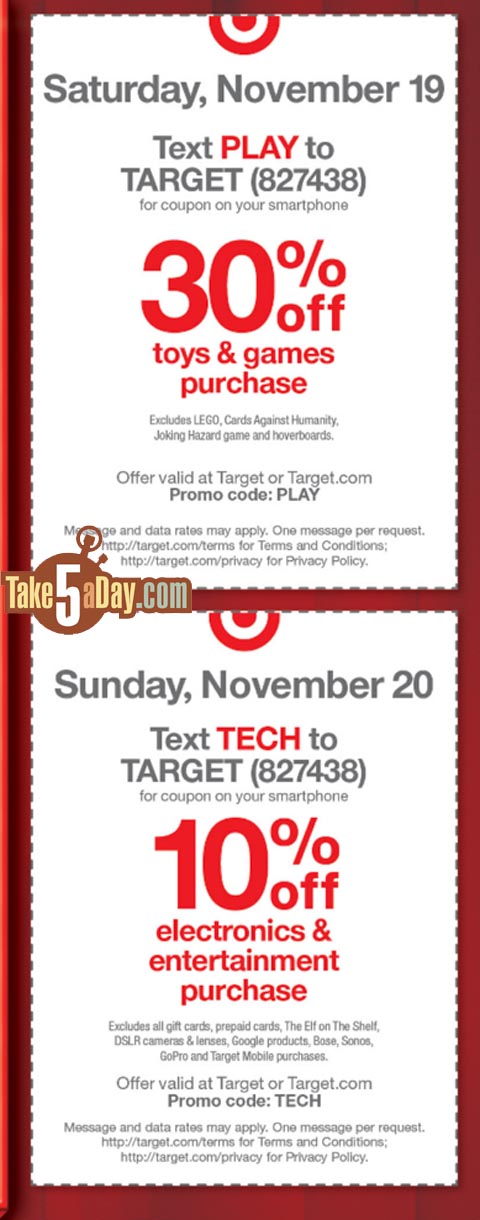 Take Five a Day Blog Archive Target 30% Off Coupon Saturday ONLY